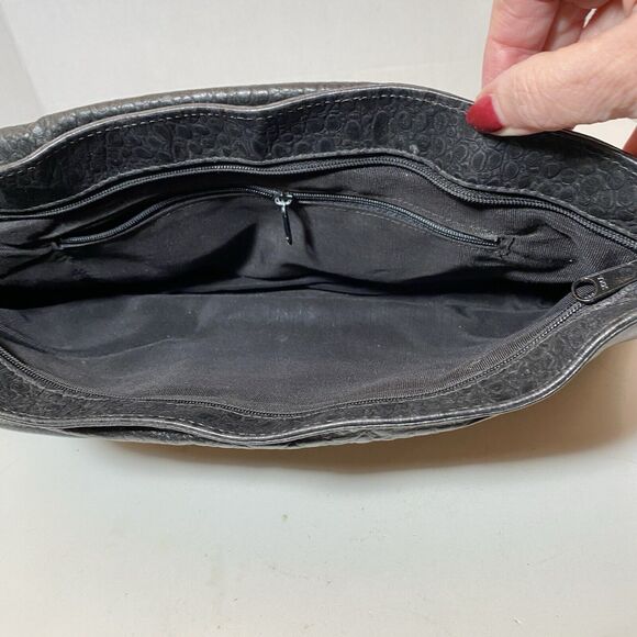 Genuine Pebble Leather Envelope Purse Embellish Design Elephant Tassel Crossbody - Picture 10 of 11